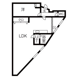 1LDK 間取り図