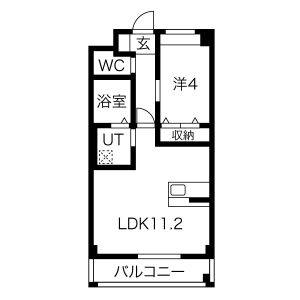 1LDK 間取り図