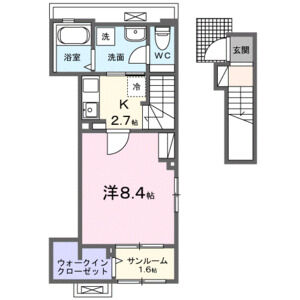 1K 間取り図