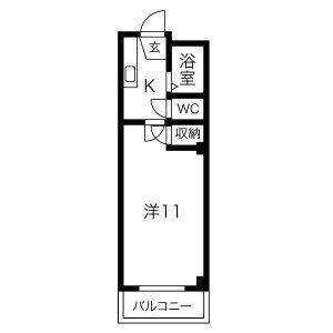 1K 間取り図