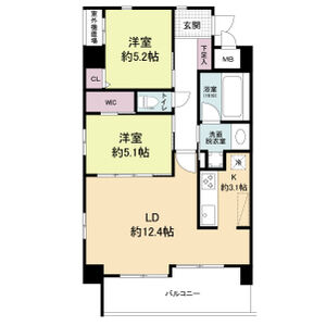 2LDK 間取り図