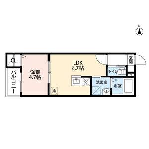1LDK 間取り図