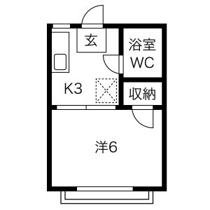 1K 間取り図