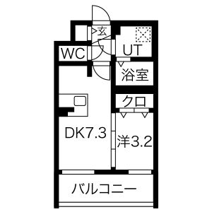 1DK 間取り図
