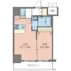 1LDK 間取り図