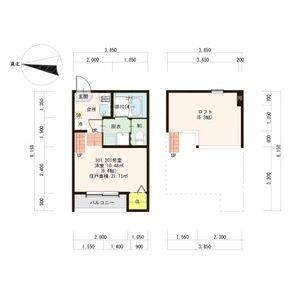 1K 間取り図