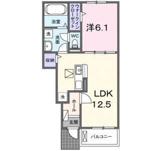 1LDK 間取り図