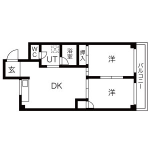2DK 間取り図