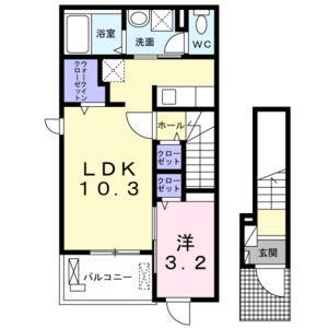 1LDK 間取り図