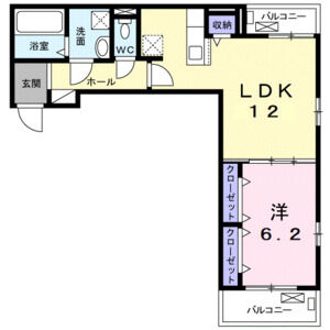 1LDK 間取り図