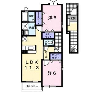 2LDK 間取り図