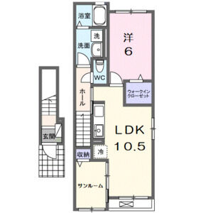 1LDK 間取り図