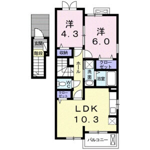 2LDK 間取り図