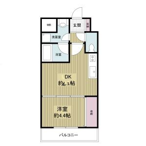 1DK 間取り図