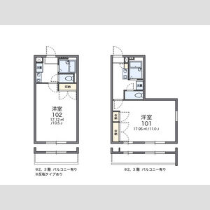1K 間取り図