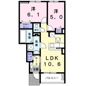 2LDK 間取り図