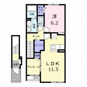 1LDK 間取り図