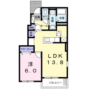 1LDK 間取り図