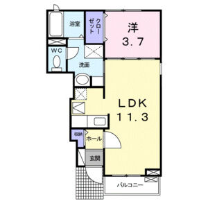 1LDK 間取り図