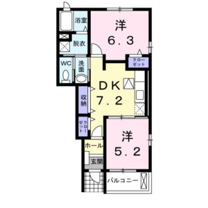 2DK 間取り図