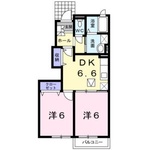 2DK 間取り図