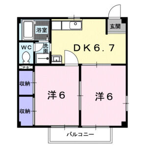 2DK 間取り図
