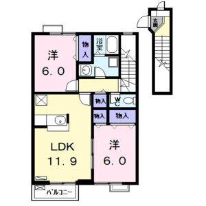 2LDK 間取り図