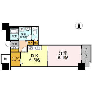 1DK 間取り図
