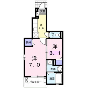 1K 間取り図