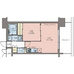 1LDK 間取り図