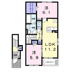 2LDK 間取り図