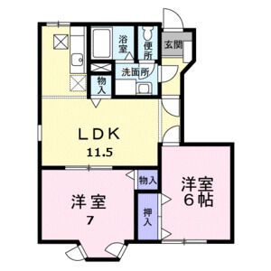 2LDK 間取り図
