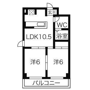 2LDK 間取り図
