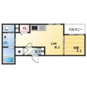 1LDK 間取り図