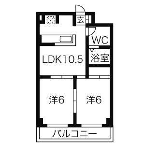 2LDK 間取り図