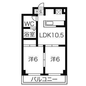 2LDK 間取り図
