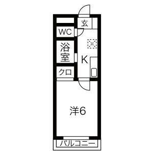 1K 間取り図