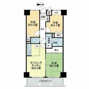 3DK 間取り図