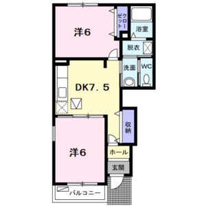 2DK 間取り図