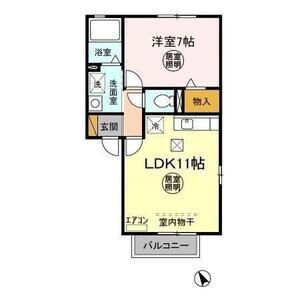 1LDK 間取り図