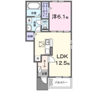1LDK 間取り図