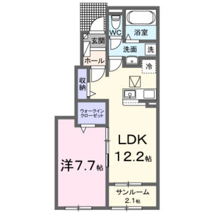 1LDK 間取り図