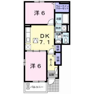 2DK 間取り図
