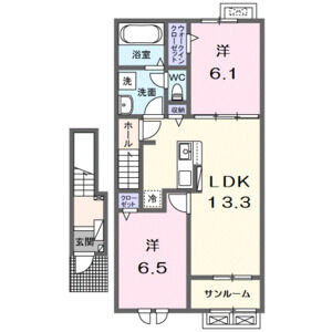 2LDK 間取り図