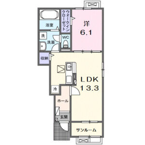 1LDK 間取り図