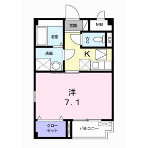 1K 間取り図