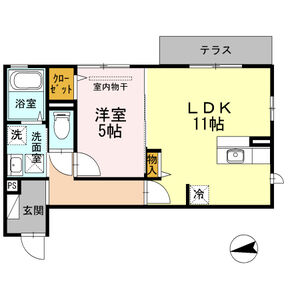 1LDK 間取り図