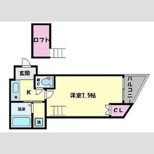 1K 間取り図