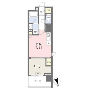 1DK 間取り図