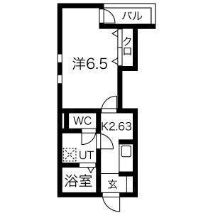 1K 間取り図